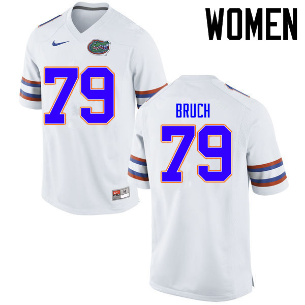 Women Florida Gators #79 Dallas Bruch College Football Jerseys Sale-White